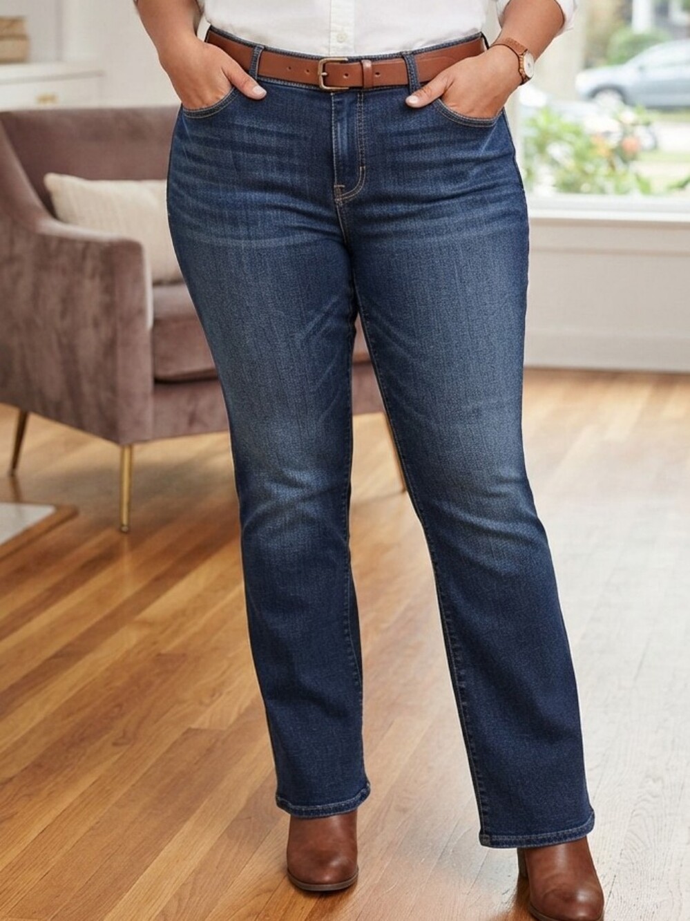Old Navy Blue Flare Jeans - Faded Indigo Wash Size 16S W 19" R 11" I 30"